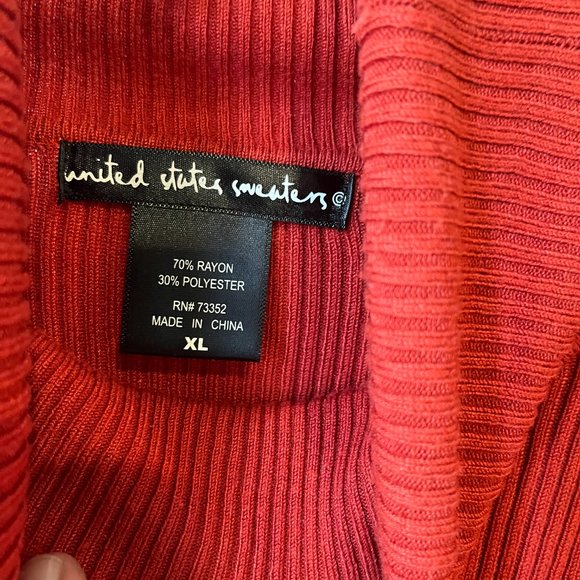Rusty/red sweater XL women's/unisex by United States Sweater - Picture 4 of 4